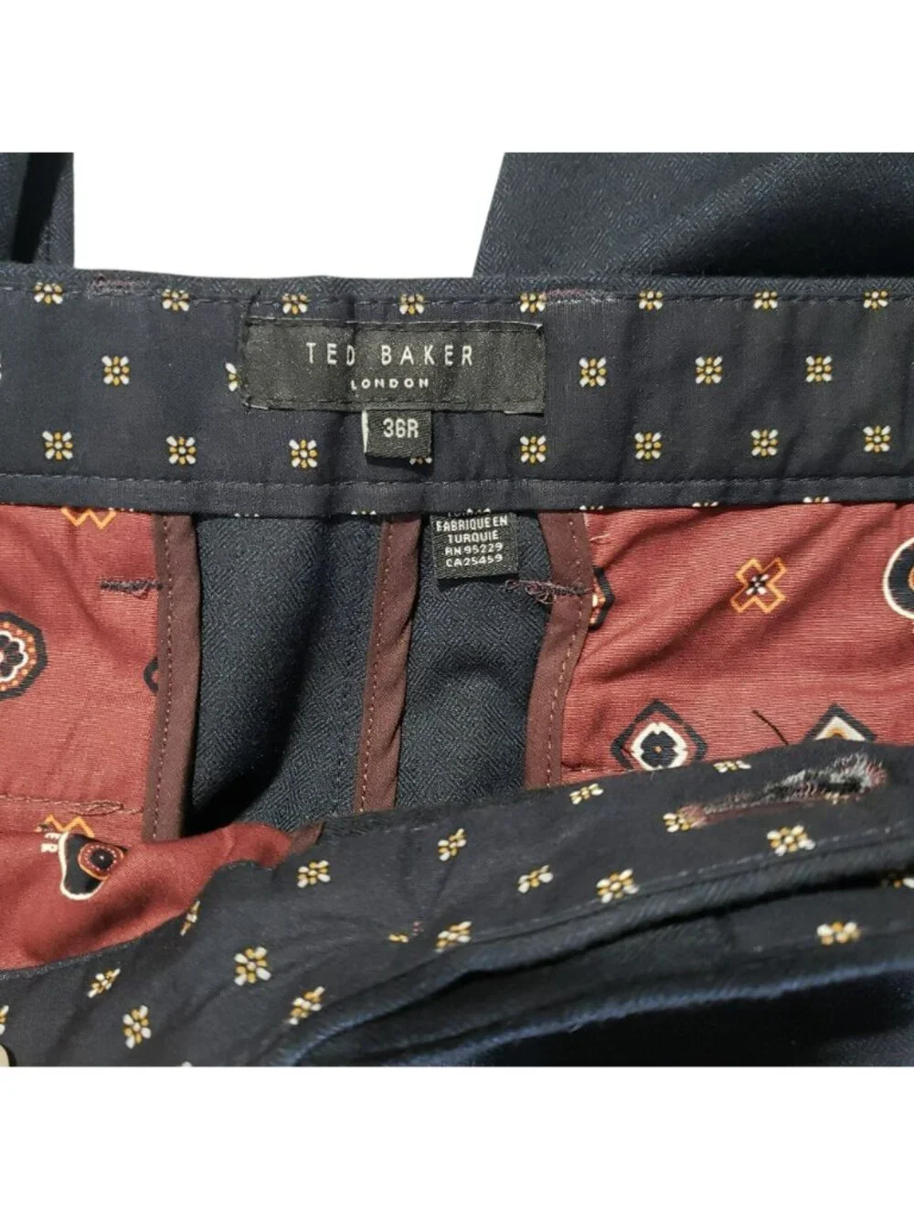 Ted Baker Mens SPECK Semi Plain Trouser Dress Pant Navy Blue Size 38R Pants